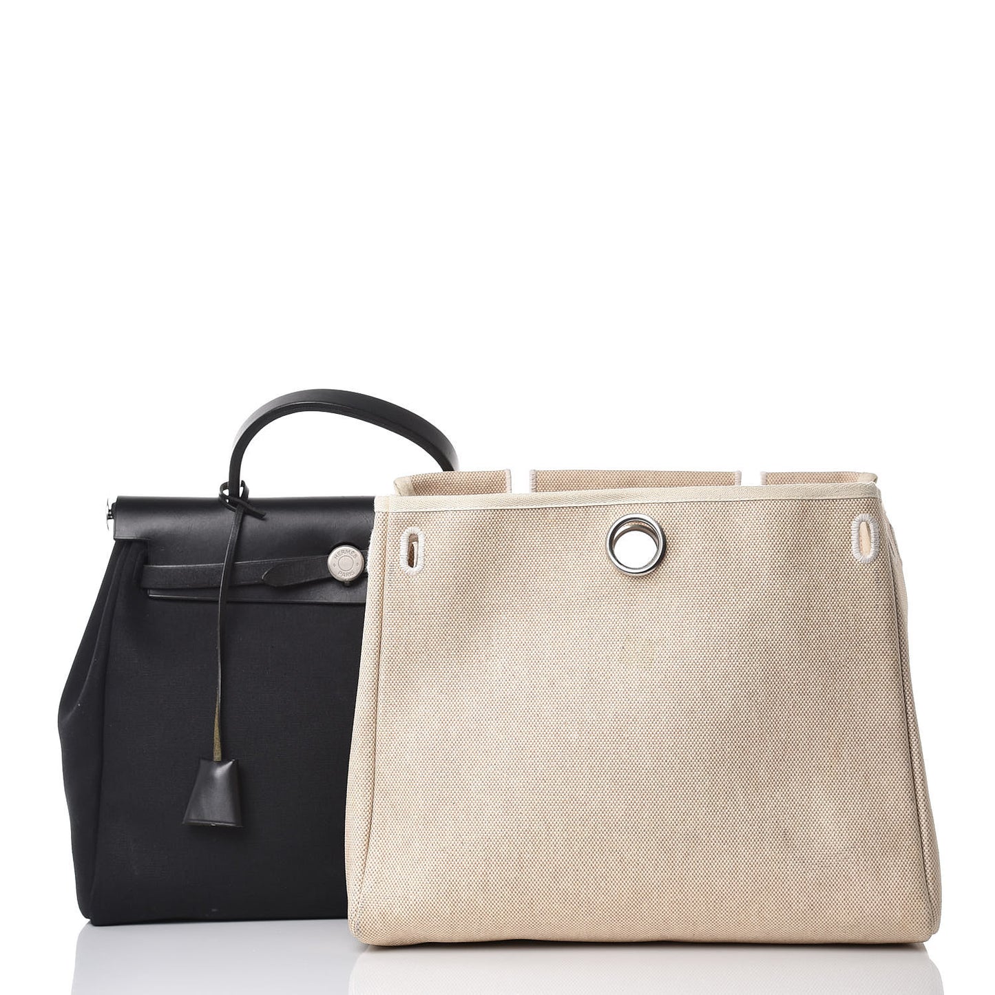 Toile Vache Calfskin Herbag 30 PM Black