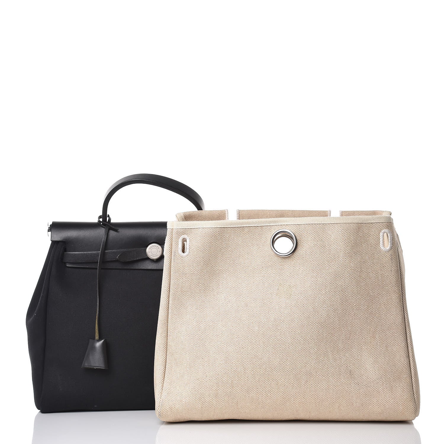 Hermes Toile Vache Calfskin Herbag 30 PM Black 3 of 25