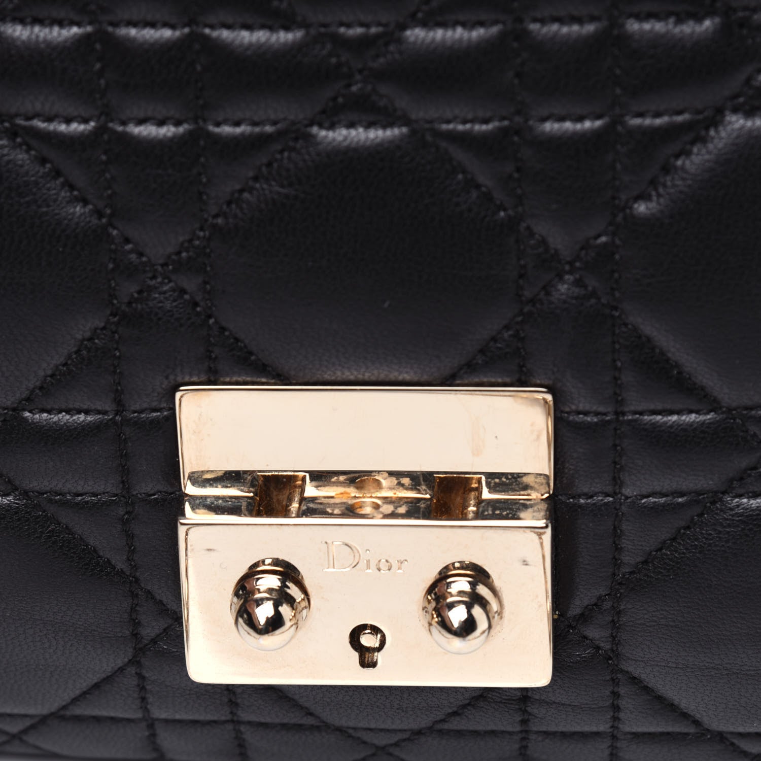 Christian Dior Lambskin Cannage New Lock Pouch Black 10 of 12