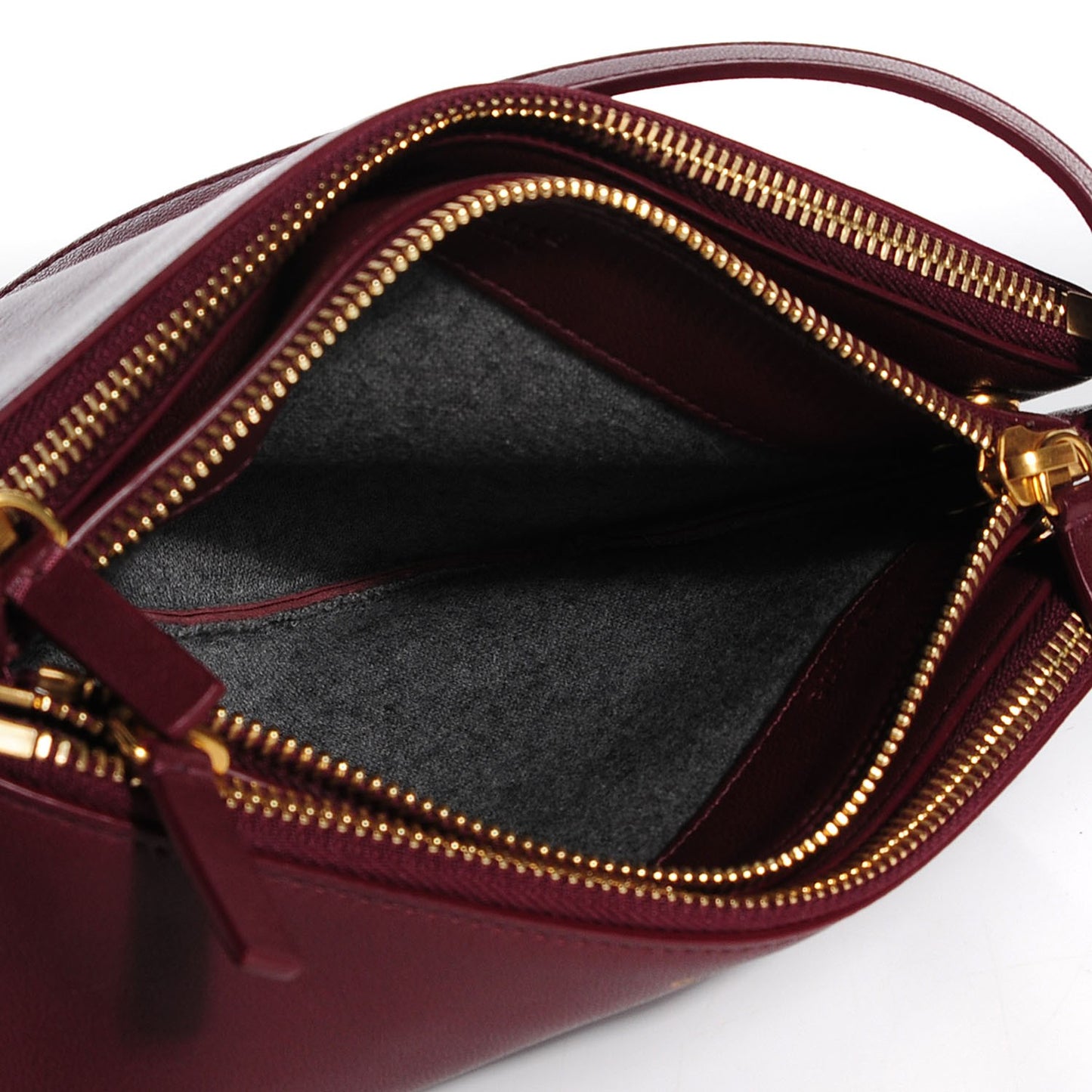 Smooth Lambskin Small Trio Crossbody Bag Burgundy