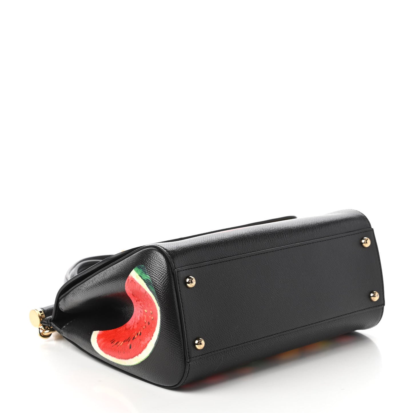 Dauphine Fruit Print Medium Miss Sicily Satchel Black Mulitcolor