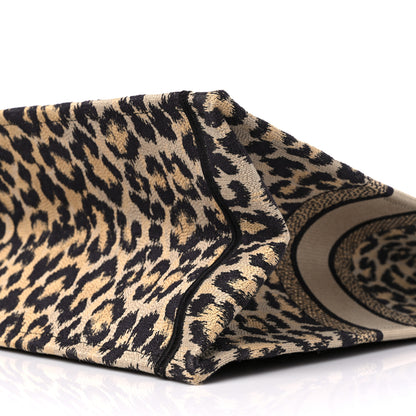 Christian Dior Canvas Mizza Embroidered Large Leopard Book Tote Beige 9 of 10