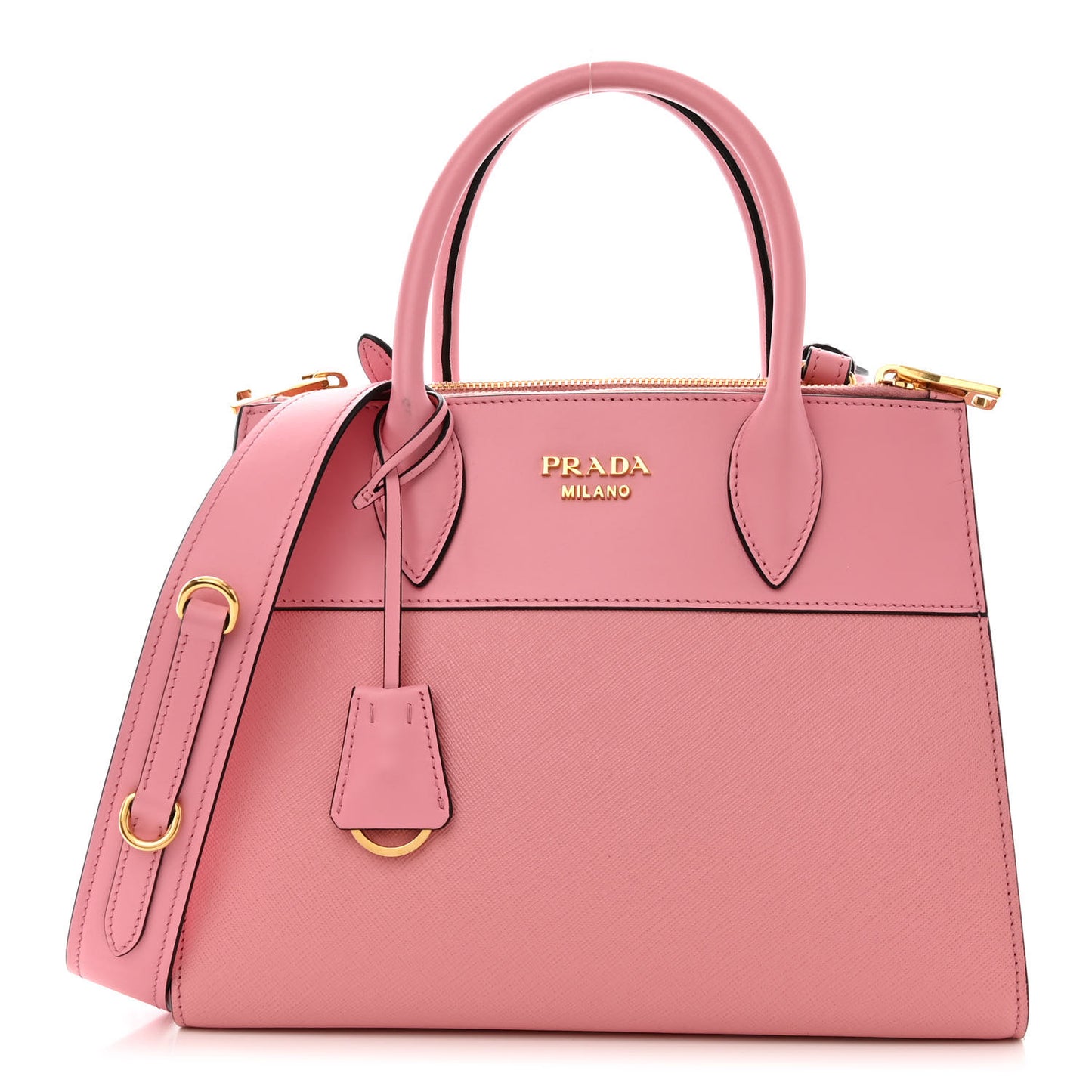 Saffiano City Calfskin Medium Esplanade Tote Pink