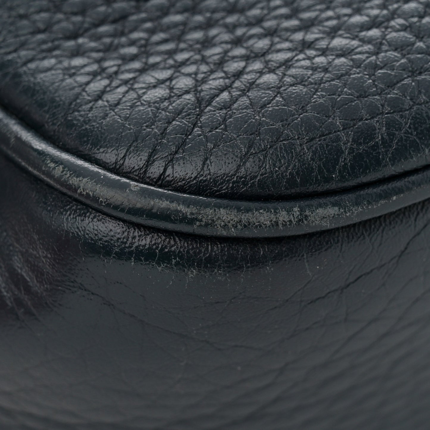 Pebbled Calfskin Small Soho Disco Bag Blue