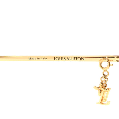 Louis Vuitton Metal LV Charm Cat Eye Sunglasses Z1720U Gold 5 of 8