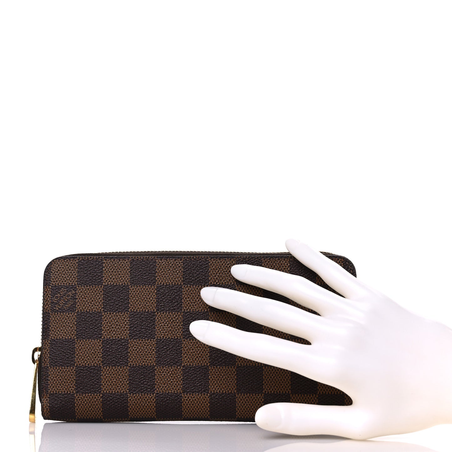 Damier Ebene Zippy Wallet Rose Ballerine