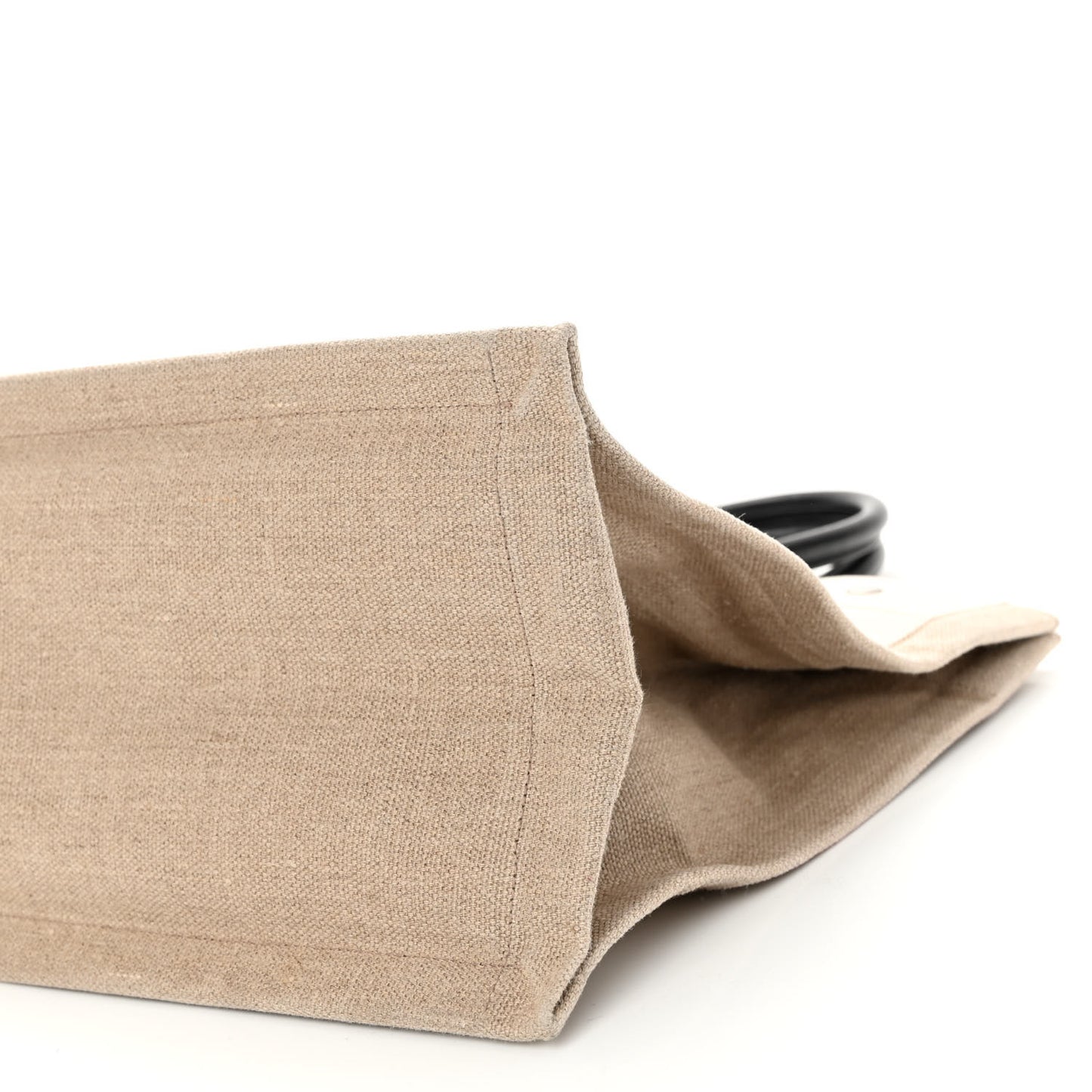 Linen Calfskin Small Rive Gauche Tote Greggio Natural