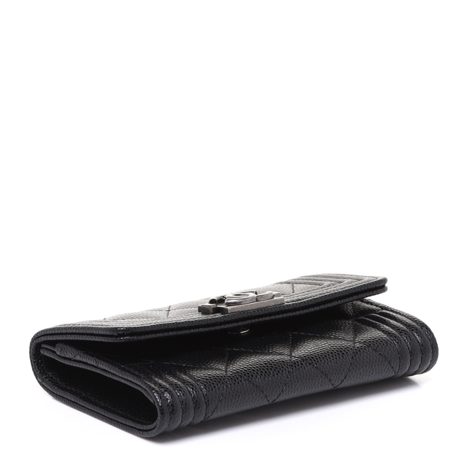 Chanel Caviar Quilted Boy Flap Card Holder Black 4 of 9