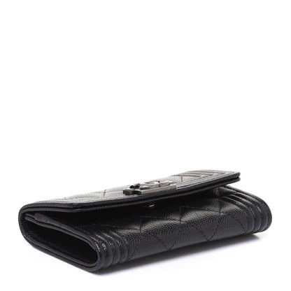 Chanel Caviar Quilted Boy Flap Card Holder Black 4 of 9