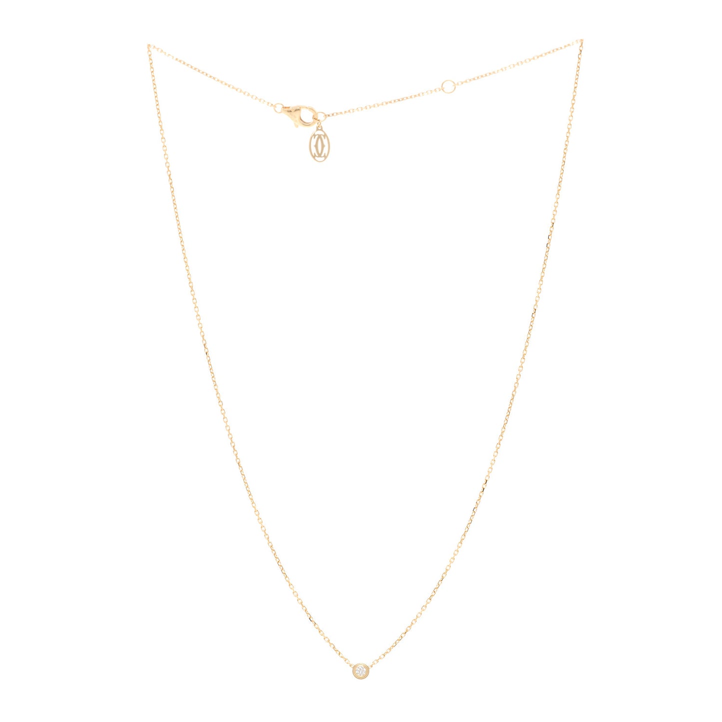 18K Yellow Gold Diamond XS D'Amour Pendant Necklace