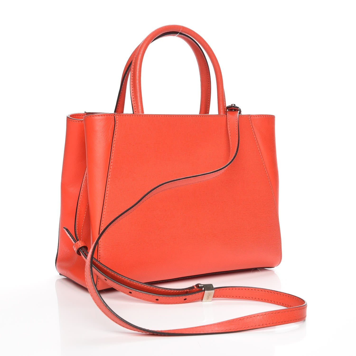 Fendi Vitello Elite Petite 2Jours Tote Papavero 4 of 9