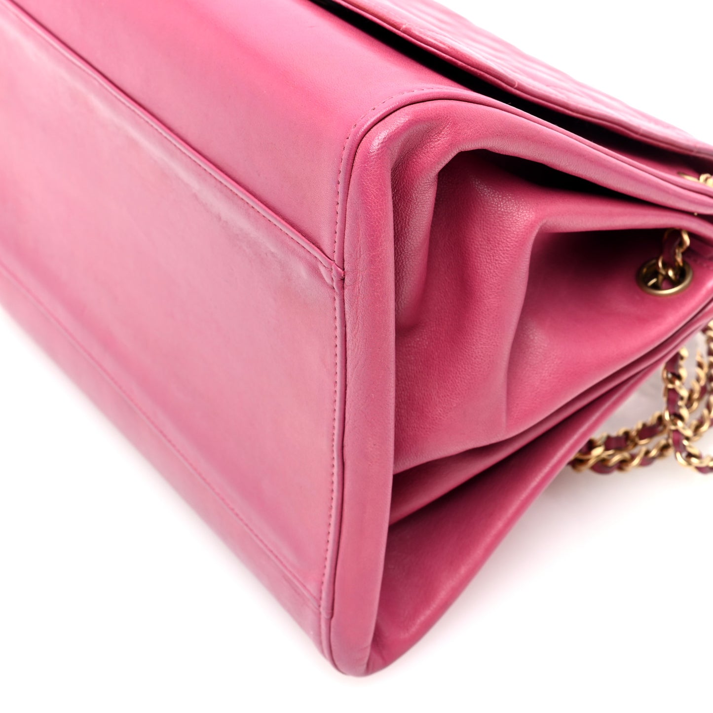 Lambskin Chocolate Bar Accordion Reissue Flap Pink