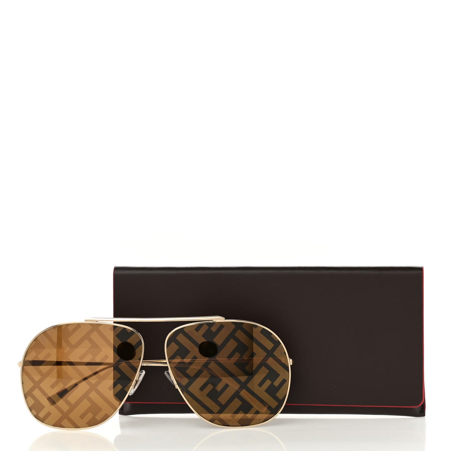 Metal Fendi Forever Aviator Sunglasses FF0407/G/S Gold