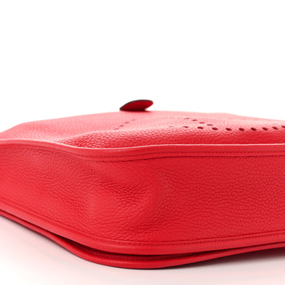 Hermes Taurillon Clemence Evelyne III PM Rouge De Coeur 9 of 10