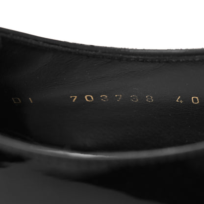 Saint Laurent Patent Baltimora Lace Up Derby Shoes 40 Black 6 of 8