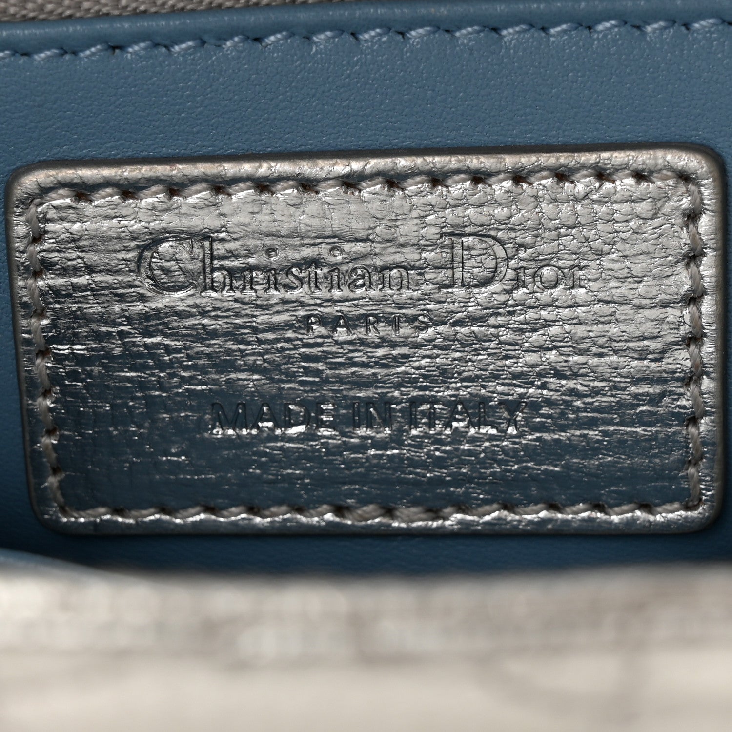 Christian Dior Metallic Grained Calfskin Cannage Small Lady Dior Silver 6 of 17