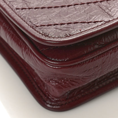 Saint Laurent Crinkled Calfskin Matelasse Monogram Niki Chain Wallet Dark Legion Red 8 of 9