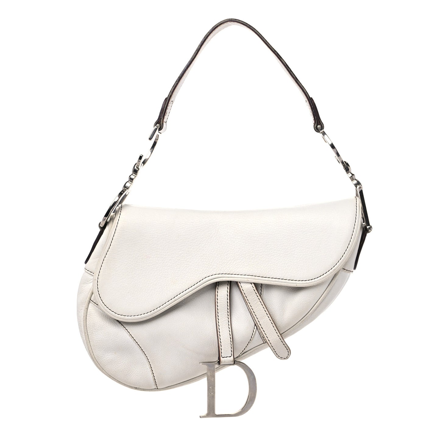 Calfskin Saddle Bag White