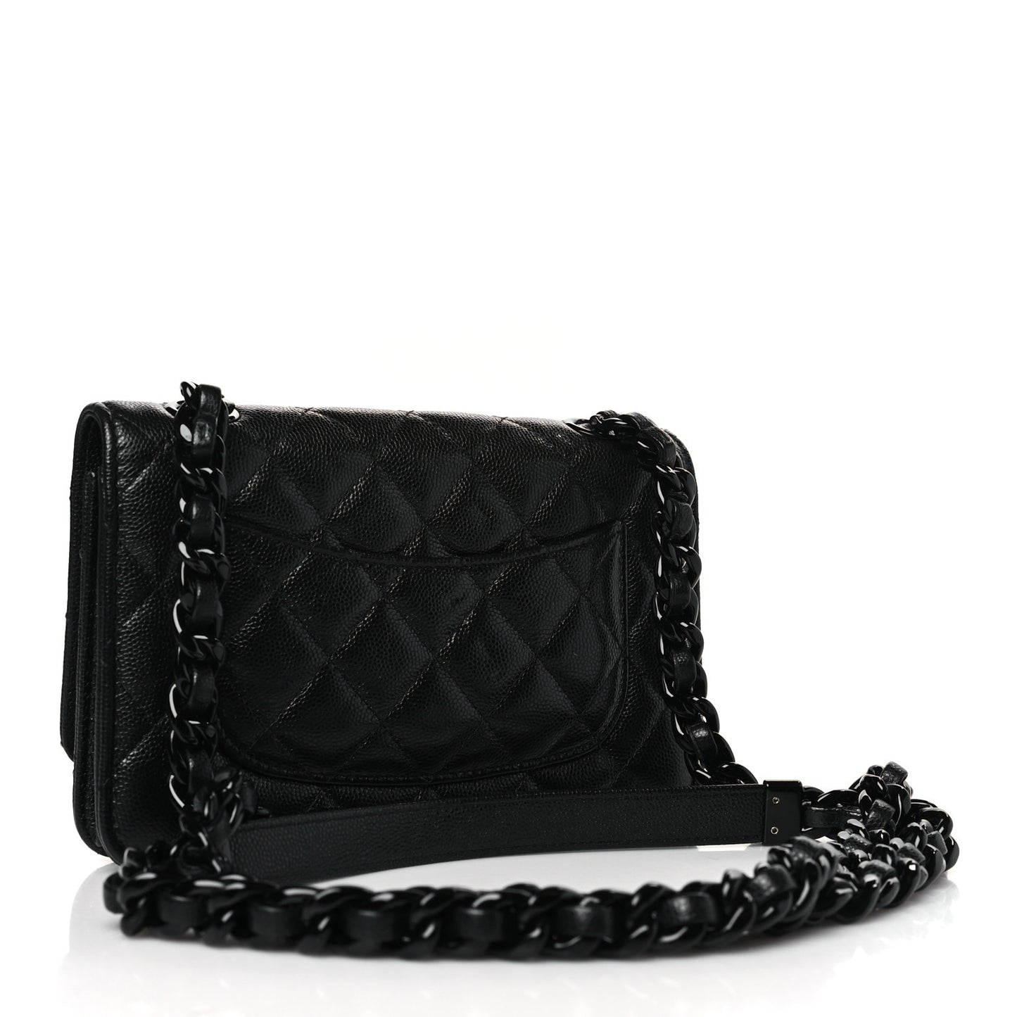 Caviar Quilted My Everything Wallet On Chain WOC Black