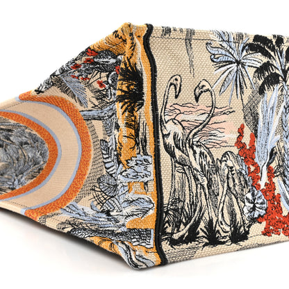 Christian Dior Canvas Embroidered Large Palm Tree Toile De Jouy Book Tote Multicolor 10 of 12