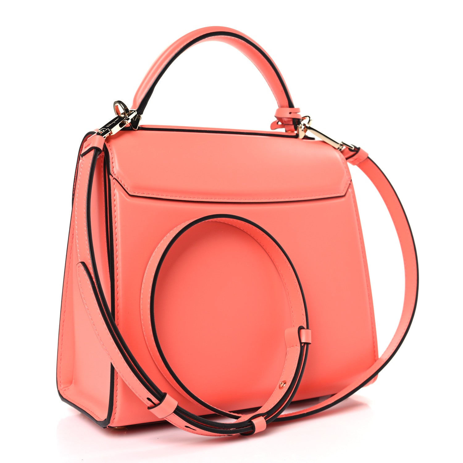 Salvatore Ferragamo Smooth Calfskin Small Boxyz Orange 3 of 8