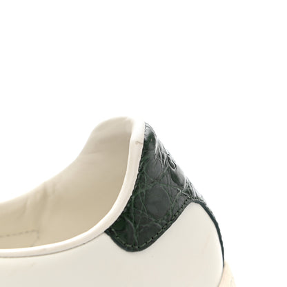 Gucci Calfskin Crocodile Web Womens Ace Sneakers 37 White Green 14 of 21