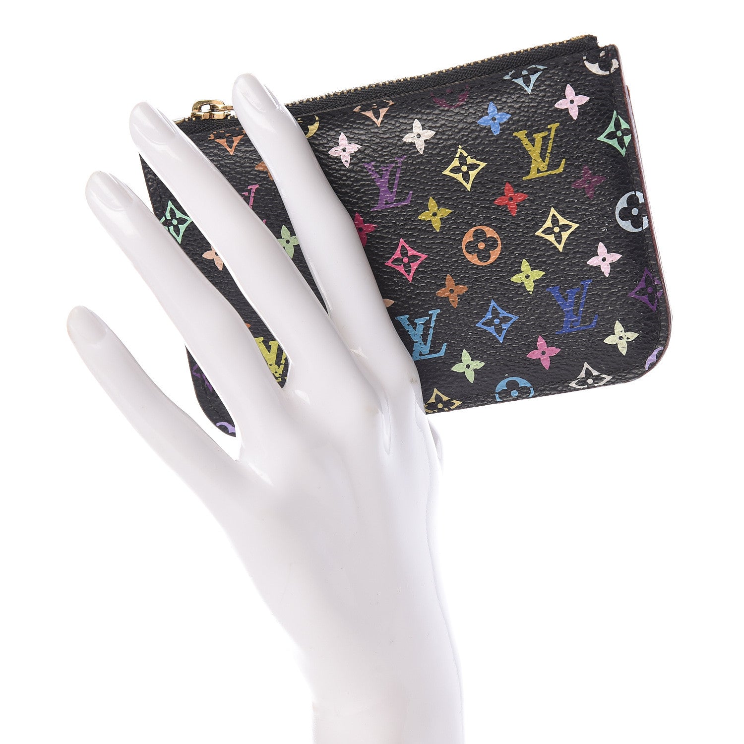 Louis Vuitton Monogram Multicolor Key Pouch Black Grenade 2 of 12