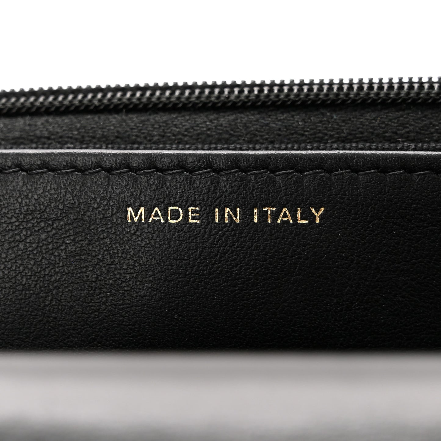 Lambskin Resin Quilted Wallet On Chain WOC Black
