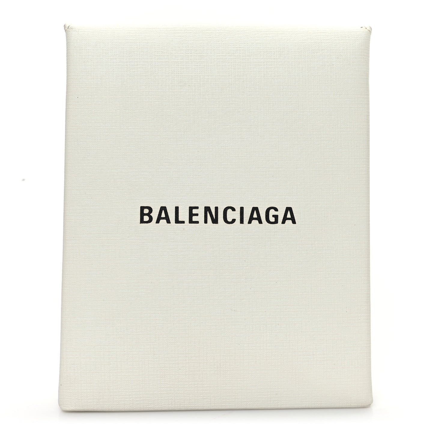 Squared Calfskin Logo Shopping Envelope Clutch White