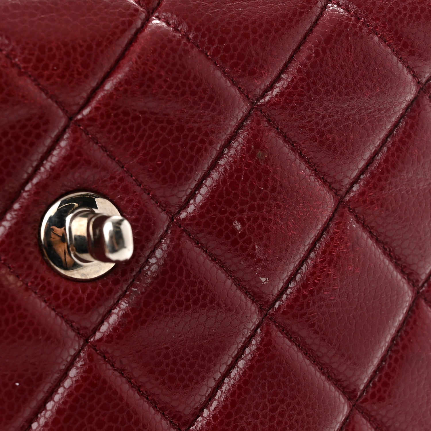 Chanel Caviar Quilted Jumbo Single Flap Dark Red 13 of 16