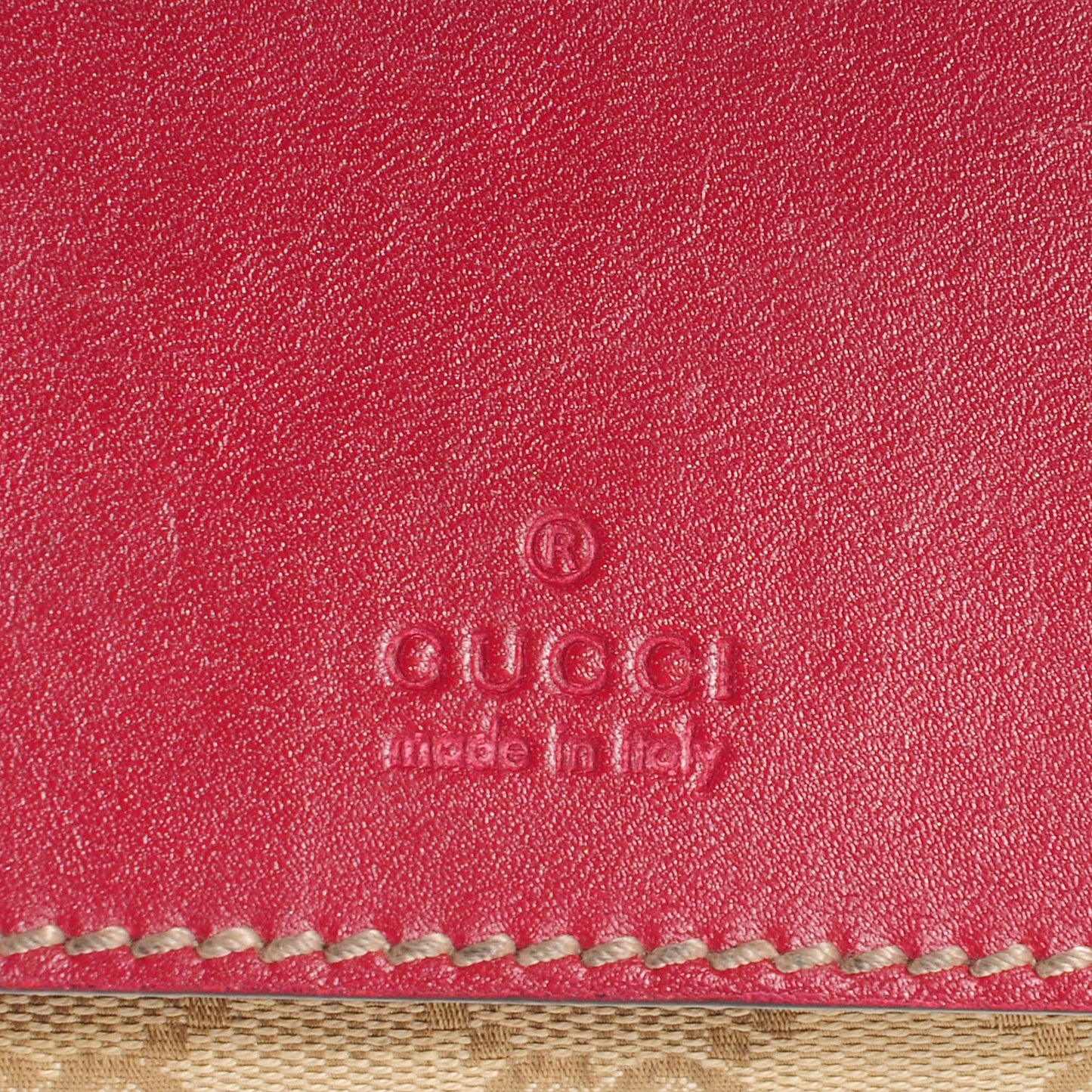 GG Monogram Web Double Pocket Belt Bag Red