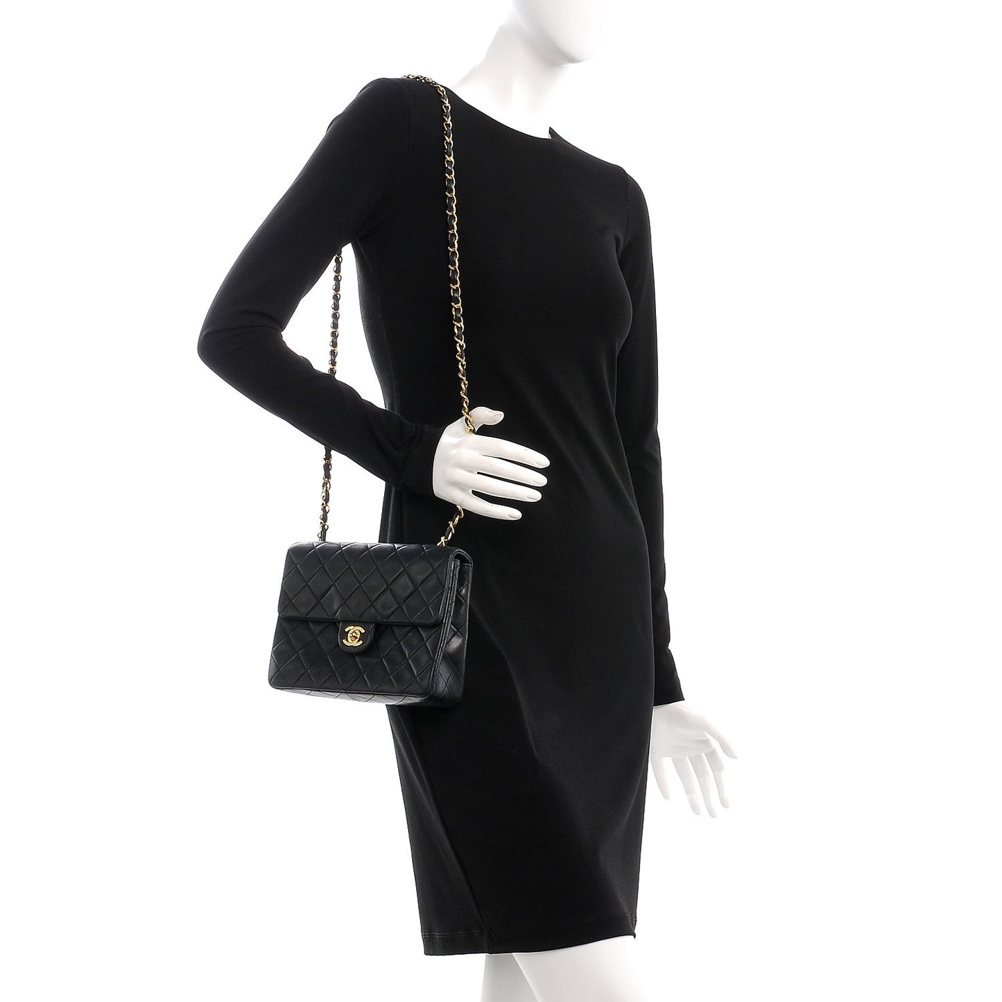 Lambskin Quilted Small Single Flap Black