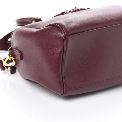 Versace Saffiano Calfskin Palazzo Duffle Bag Burgundy 8 of 9