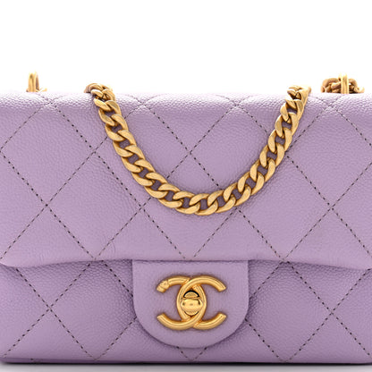 Chanel Caviar Quilted Mini Rectangular Sweetheart Flap Lilac 8 of 11