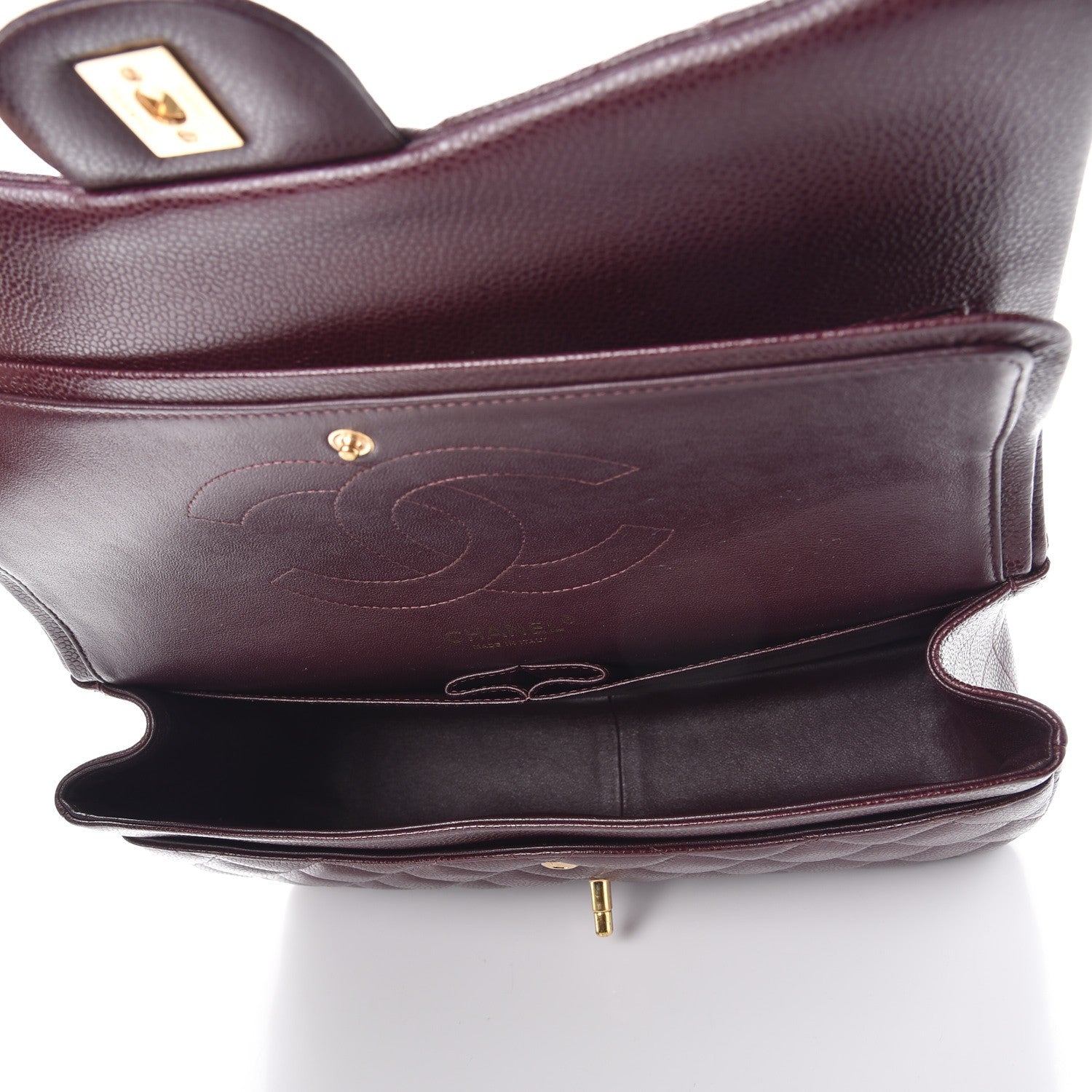Chanel Caviar Quilted Jumbo Double Flap Burgundy 5 of 8