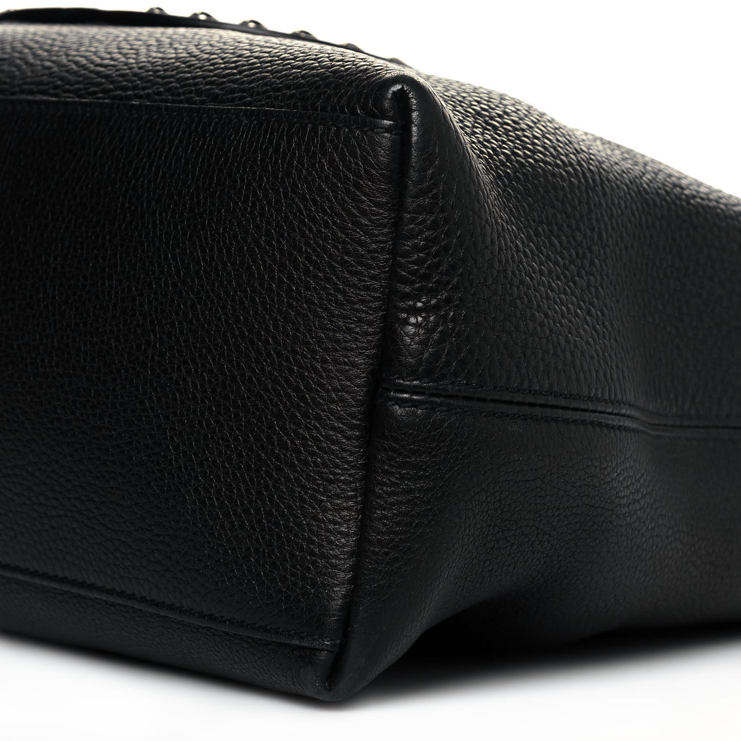 Pebbled Calfskin Studded Medium Soho Chain Shoulder Bag Black