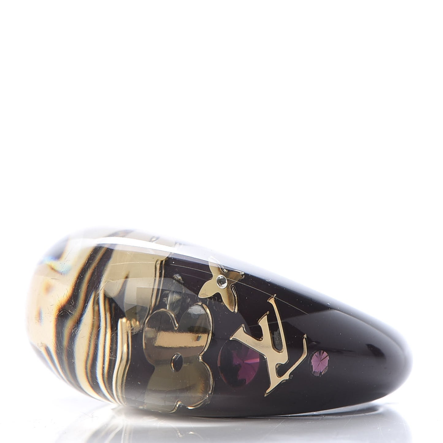 Resin Swarovski Crystal Inclusion Ring Amarante