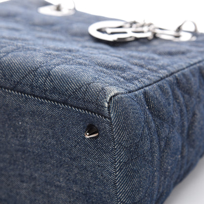 Christian Dior Denim Cannage Medium Lady Dior Blue 11 of 16