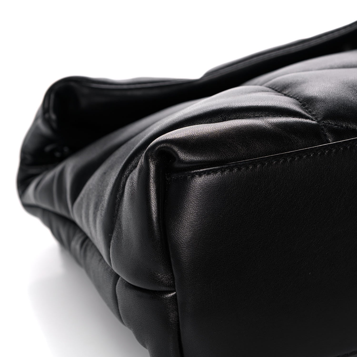 Saint Laurent Lambskin Quilted Medium Loulou Puffer Monogram Chain Satchel Black 11 of 16