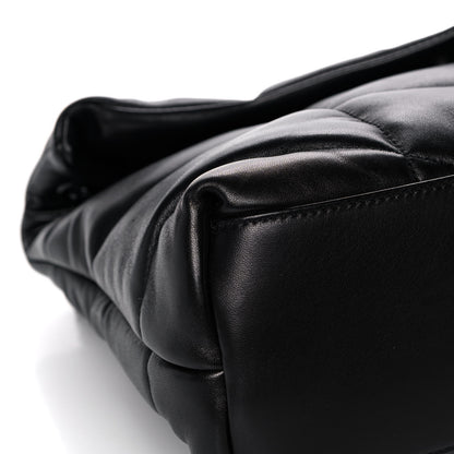 Saint Laurent Lambskin Quilted Medium Loulou Puffer Monogram Chain Satchel Black 11 of 16