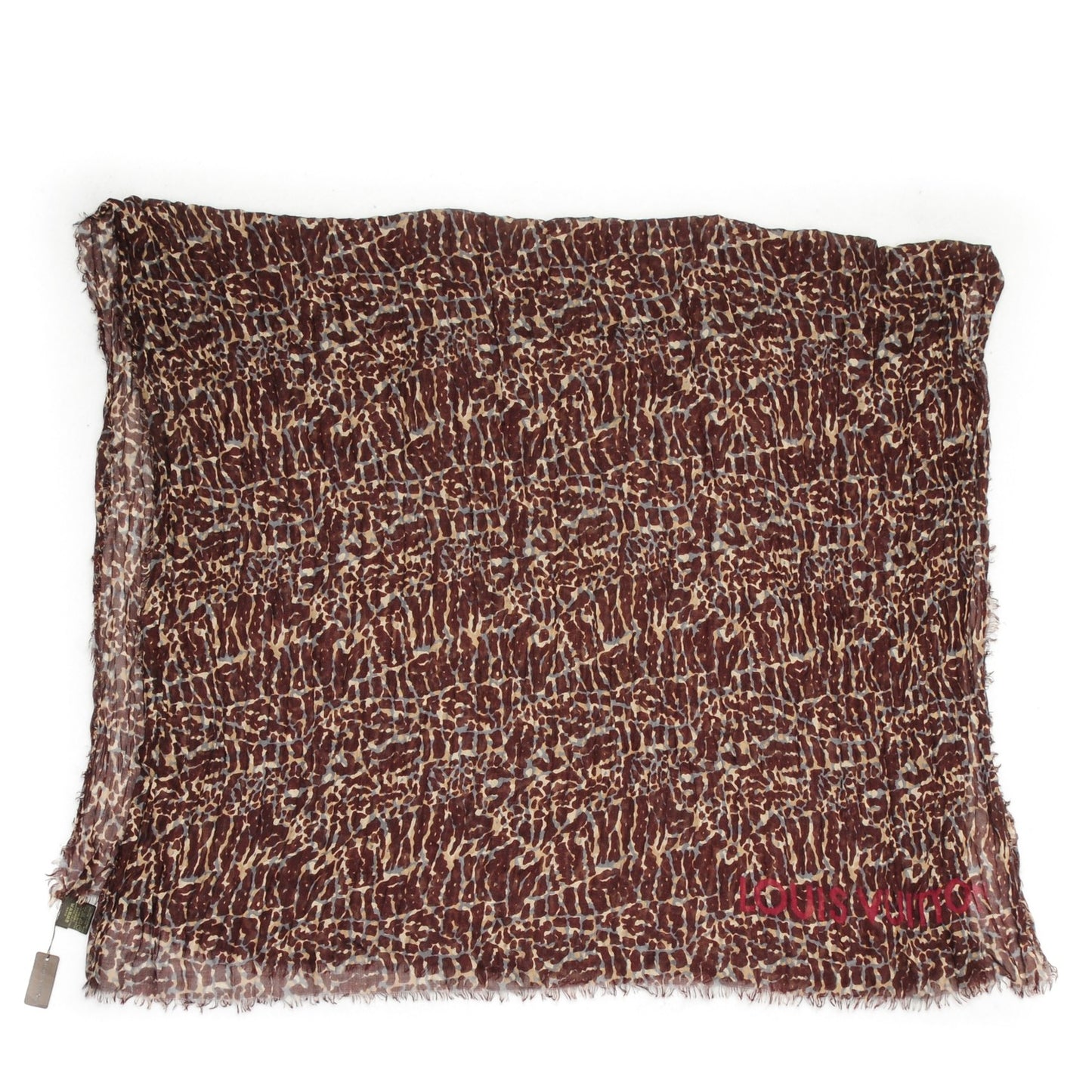 Cashmere Silk Lezard Stole Burgundy