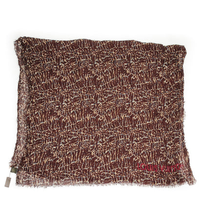 Louis Vuitton Cashmere Silk Lezard Stole Burgundy 5 of 8
