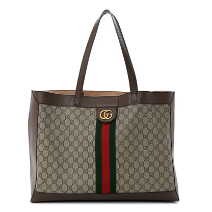 Gucci GG Supreme Monogram Web Ophidia Tote Brown 1 of 18