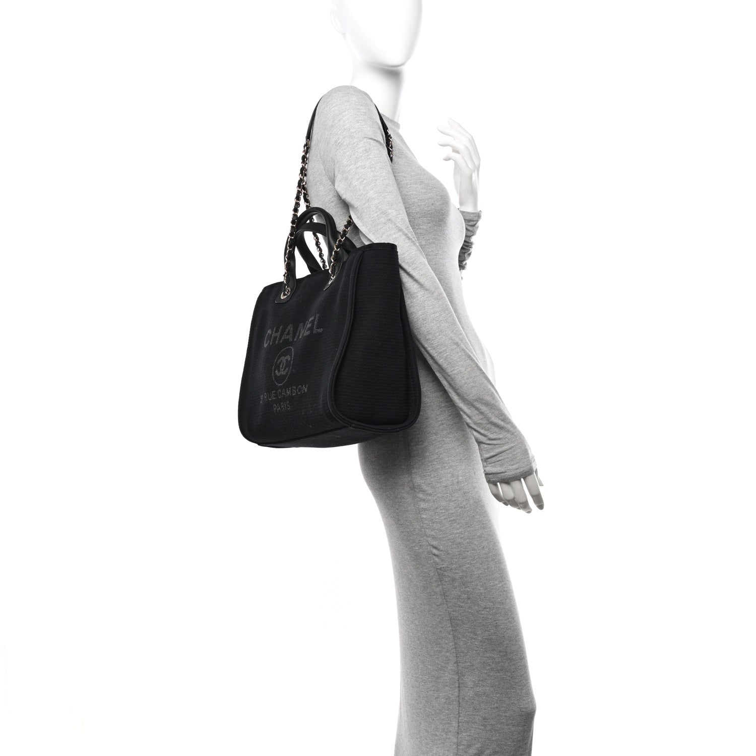 Chanel Mixed Fibers Small Deauville Tote Black 2 of 13