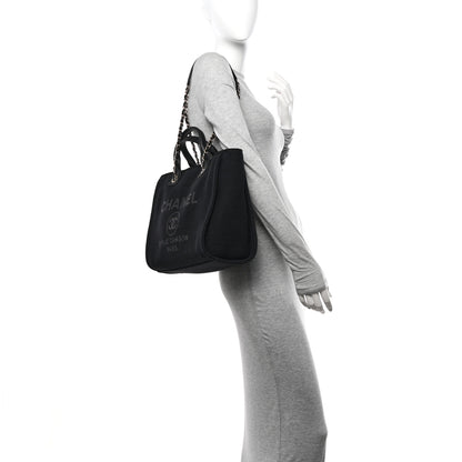 Chanel Mixed Fibers Small Deauville Tote Black 2 of 13