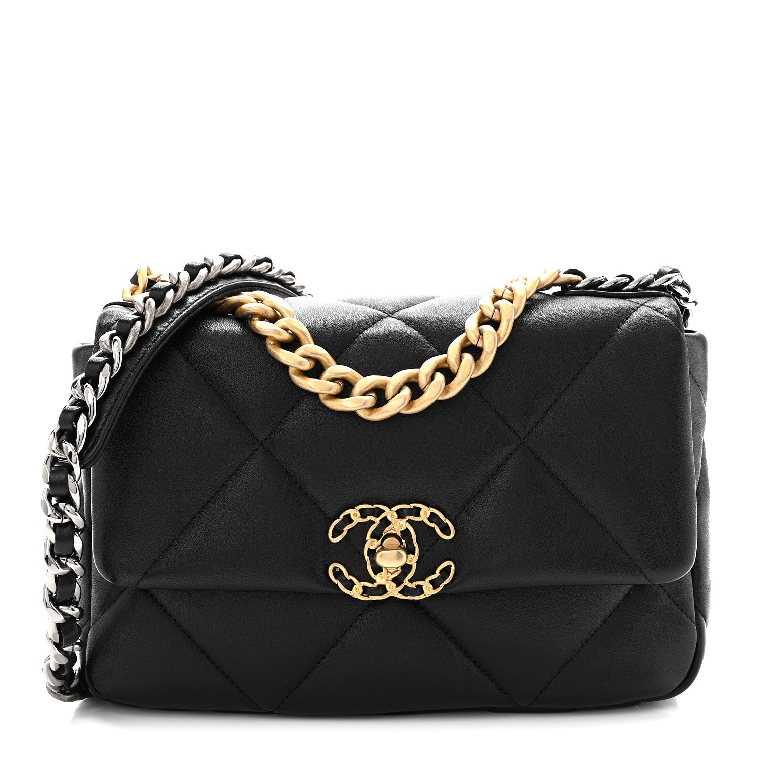 Chanel Lambskin Quilted Medium Chanel 19 Flap Black 1 of 10