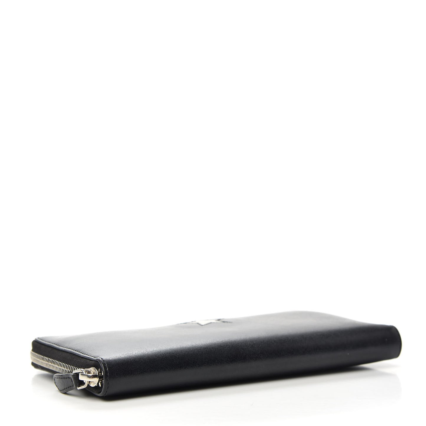 Calfskin Star Pandora Zip Around Wallet Black