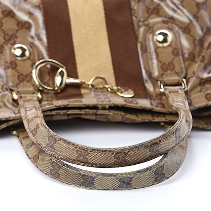 Gucci Crystal Monogram Medium Web Tote Brown 8 of 13