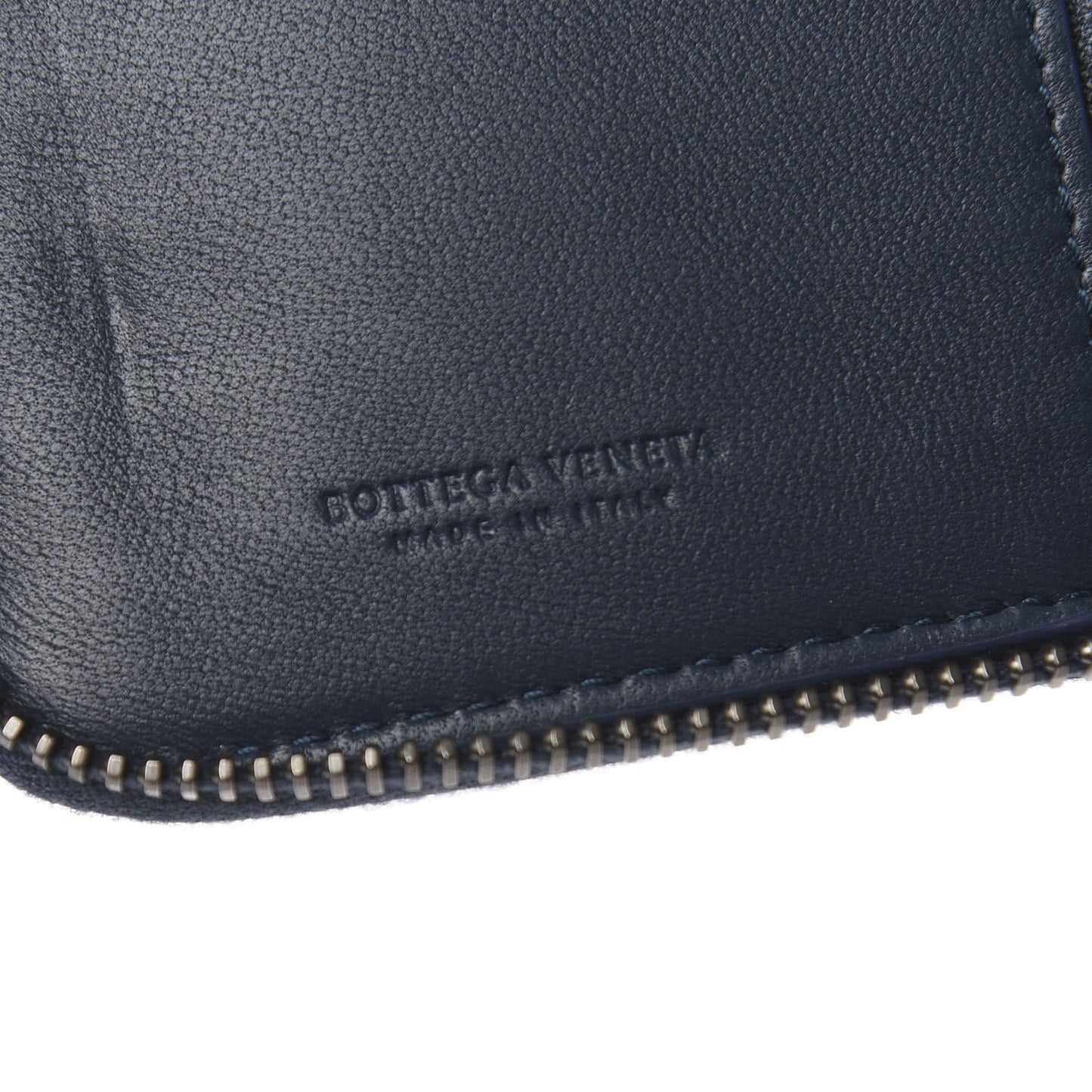 Nappa Embroidered Zip Around Wallet Krim Denim