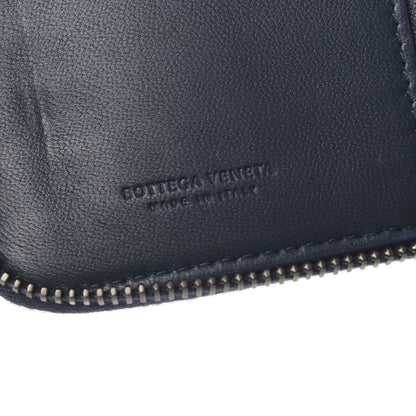 Bottega Veneta Nappa Embroidered Zip Around Wallet Krim Denim 6 of 6